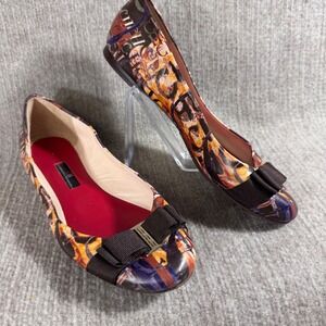 CH Carolina Herrera Ballet Flats Women 40 EU Multicolor Bow Detail Made in Spain